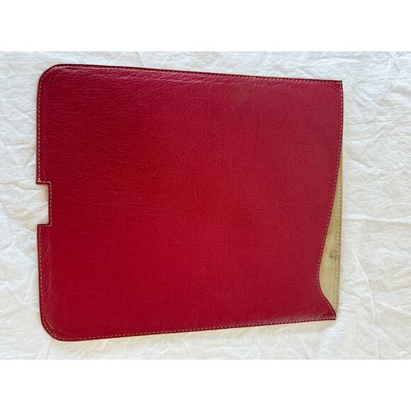 Levenger Fine Leather Red Case 8.5x10 Tablet Notepad Slipcover Sleeve Pouch - Picture 3 of 6
